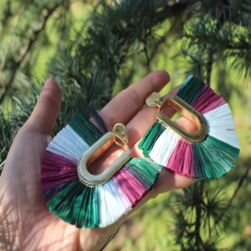 Anthropologie Multicolor Fan Earrings - Picture 3 of 11